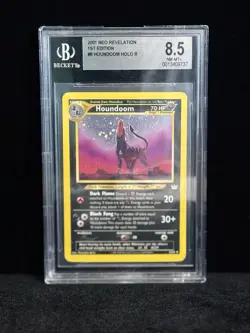 Pokemon Houndoom Neo Revelation 1st Edition Holo Rare #8/64 BGS 8.5 NM - MT+ - Image 1