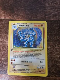 Pokemon TCG Machamp Holo 1st Edition Base Set #8/102 Holo Rare. - Image 1