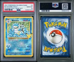 Pokemon TCG Blastoise 2/102 Celebrations Classic Collection Holo PSA 10 - Image 1