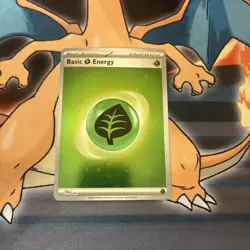 Pokemon TGC - Grass Energy Cosmic Holo Scarlet And Violet 001 Swirl - Image 1