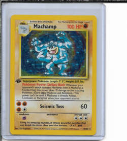 Pokemon Base Set Machamp 1st Edition #8/102 EX - Image 1