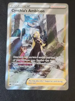 Cynthia's Ambition GG60/GG70 Crown Zenith Galarian Gallery Holo Pokemon EXCELLEN - Image 3