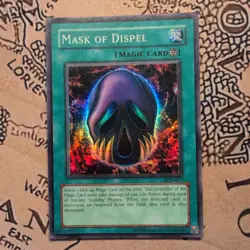 Yu-Gi-Oh! LON-017 Mask Of Dispel (Unlimited Edition) Super Rare, LIGHT PLAY - Image 1