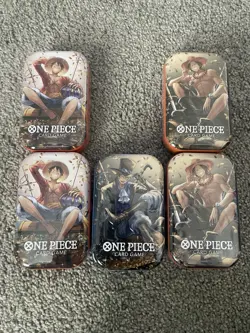 ONE PIECE CARD GAME TCG - TIN PACK SET VOL. 2 (TS-02, OP13) x 5 SEALED - Image 1