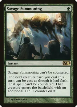 Savage Summoning Magic 2014 / M14 NM Green Rare MAGIC GATHERING CARD ABUGames - Image 1