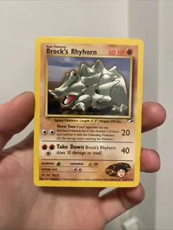 Brock's Rhyhorn - 22/132 - Pokemon Gym Heroes Unlimited Rare Card WOTC LP - Image 1