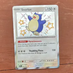 Pokemon Snorlax Shiny Rare Holo Card SV: Paldean Fates 202/091 150 HP Basic - Image 1