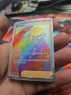 Pokemon TCG - Brandon 203/195 - Silver Tempest - Rainbow Secret Rare NM/M - Image 3