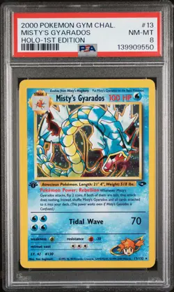 2000 POKEMON GYM CHALLENGE HOLO-1ST ED #13 MISTY'S GYARADOS PSA 8 - Image 1