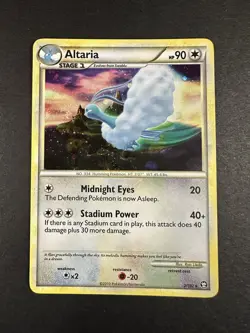 2010 Pokemon HeartGold & SoulSilver Triumphant Altaria Holo #2/102 SWIRL - Image 2