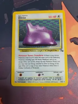 Pokemon Fossil Ditto Holo 3/62 Rare WOTC Vintage 1999 - HP/DMG - VINTAGE - Image 1
