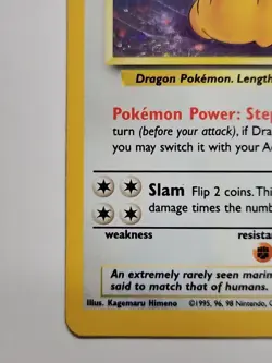 Pokemon - Dragonite Holo - Moderate Play MP - 1999 Fossil 4/62 Rare - Image 3