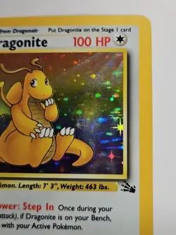 Pokemon - Dragonite Holo - Moderate Play MP - 1999 Fossil 4/62 Rare - Image 5