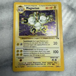 Pokemon TCG Magneton 11/62 Fossil Set Holo Rare Unlimited 1999 WOTC MP - Image 1