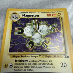 Pokemon TCG Magneton 11/62 Fossil Set Holo Rare Unlimited 1999 WOTC MP - Image 2