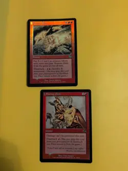 Flaring Pain & Firecat Blitz. Judgment.Old VIntage. MTG 2 Card. FOIL - Image 1