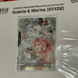 Bandai Gundam Card Game Standard Playmat and Card Set Suletta & Miorine EVX02 - Image 3