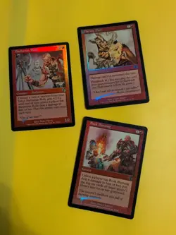 Flaring Pain,Book Burning & Barbarian Bully Judgment.Old VIntage.MTG 3 Card.FOIL - Image 1
