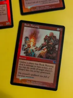 Flaring Pain,Book Burning & Barbarian Bully Judgment.Old VIntage.MTG 3 Card.FOIL - Image 2