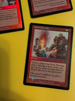 Flaring Pain,Book Burning & Barbarian Bully Judgment.Old VIntage.MTG 3 Card.FOIL - Image 3