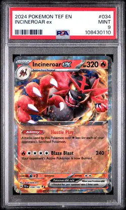 2024 POKEMON TEF EN-TEMPORAL FORCES #034 INCINEROAR EX PSA 9 - Image 1