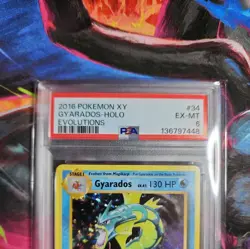 2016 POKEMON XY EVOLUTIONS GYARADOS HOLO 34/108 PSA 6 EX-MT - Image 2