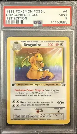 Dragonite Holo 1st Edition #4/62 - 1999 Pokemon Fossil - PSA 9 - Image 1