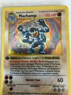 Pokemon TCG Machamp Base Set 8/102 Holo 1st Edition Holo Rare - Image 1