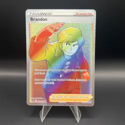 Pokemon TCG Brandon Silver Tempest 203/195 Holo Secret Rare NM - Image 1