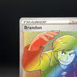 Pokemon TCG Brandon Silver Tempest 203/195 Holo Secret Rare NM - Image 2