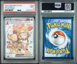 2023 Pokemon Scarlet & Violet Arcanine EX Ultra Rare PSA 9 SVI EN 224/198 RARE - Image 2