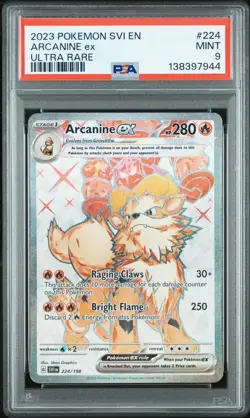 2023 Pokemon Scarlet & Violet Arcanine EX Ultra Rare PSA 9 SVI EN 224/198 RARE - Image 4