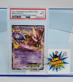2021 PSA 9 Pokemon Celebrations Mewtwo EX 54 Classic Collection Next Destinies - Image 1