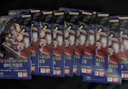 One Piece OP14 - THE AZURE SEA’S SEVEN - Sleeved Blister Booster Packs Lot Of 10 - Image 1