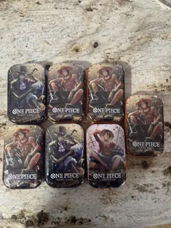 One Piece Card Game Tin Pack Set Vol.2 7 Tins Luffy Ace - Image 1