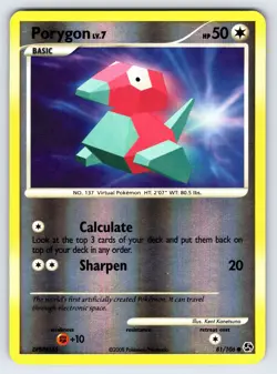 Porygon 81/106 2008 Great Encounters Pokemon Card Reverse Holo Common - Nm/Vlp - Image 1