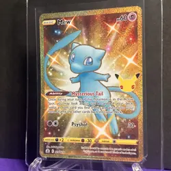 Pokemon Celebrations Mew 25th Shiny Gold Holo Card 025/025 Secret Rare NM - Image 3