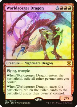 MTG FOIL Worldgorger Dragon - Eternal Masters #154 - Image 1