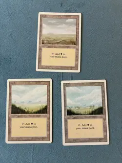 Plains, x3 Mixed Art, Revised Edition, Magic the Gathering MTG - Image 1