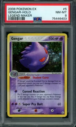 2006 Pokemon Gengar 5/92 Legend Maker Holo PSA 8 NM-MT NEAR MINT CLEAN SWIRL! - Image 1