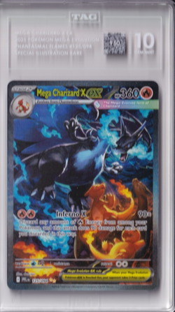 Pokemon Mega Charizard X ex 2025 Mega Evolution #125/094 Special Il. Rare TAG 10 - Image 1