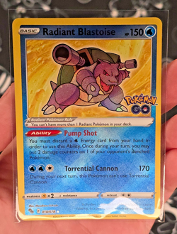 Radiant Blastoise 018/078 Pokemon GO - Pokemon TCG Holo - NM - Image 1