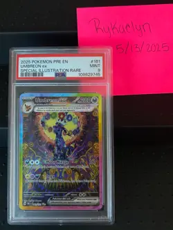 Umbreon ex 161/131 Prismatic Evolutions Sunbreon PSA 9 Pokemon 2025 - Image 1