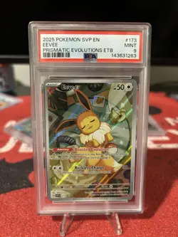 2025 POKEMON BLACK STAR PROMO SVP EN #173 EEVEE PRISMATIC EVOLUTIONS ETB PSA 9 - Image 1