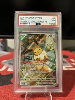 2025 POKEMON BLACK STAR PROMO SVP EN #173 EEVEE PRISMATIC EVOLUTIONS ETB PSA 9 - Image 2