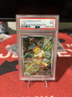 2025 POKEMON BLACK STAR PROMO SVP EN #173 EEVEE PRISMATIC EVOLUTIONS ETB PSA 9 - Image 3