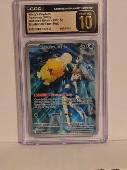 2025 Pokemon Misty's Psyduck Destined Rivals 193/182 EN Illus. CGC Pristine 10 - Image 1