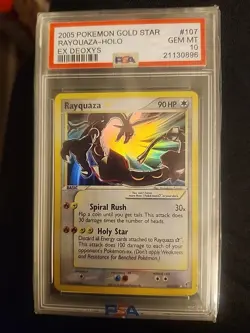 2005 Pokemon Gold Star Rayquaza EX Deoxys Holo #107 - PSA 10 - GEM MINT - Image 1