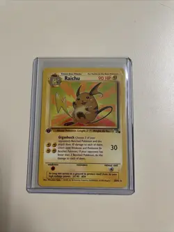 Pokemon Cards: Fossil 1st Edition Rare: Raichu 29/62 - Image 1