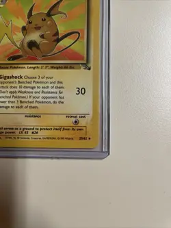 Pokemon Cards: Fossil 1st Edition Rare: Raichu 29/62 - Image 5